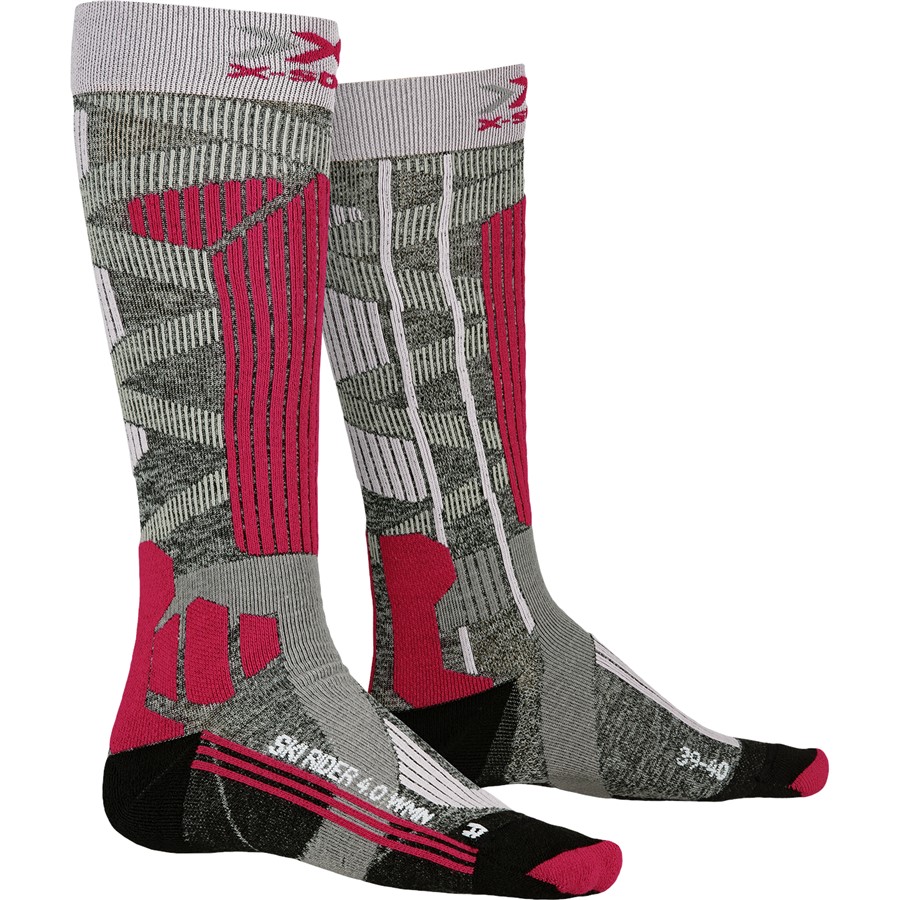 Термоноски женские X-Socks Ski Rider 4.0 Stone Grey Melange/Pink