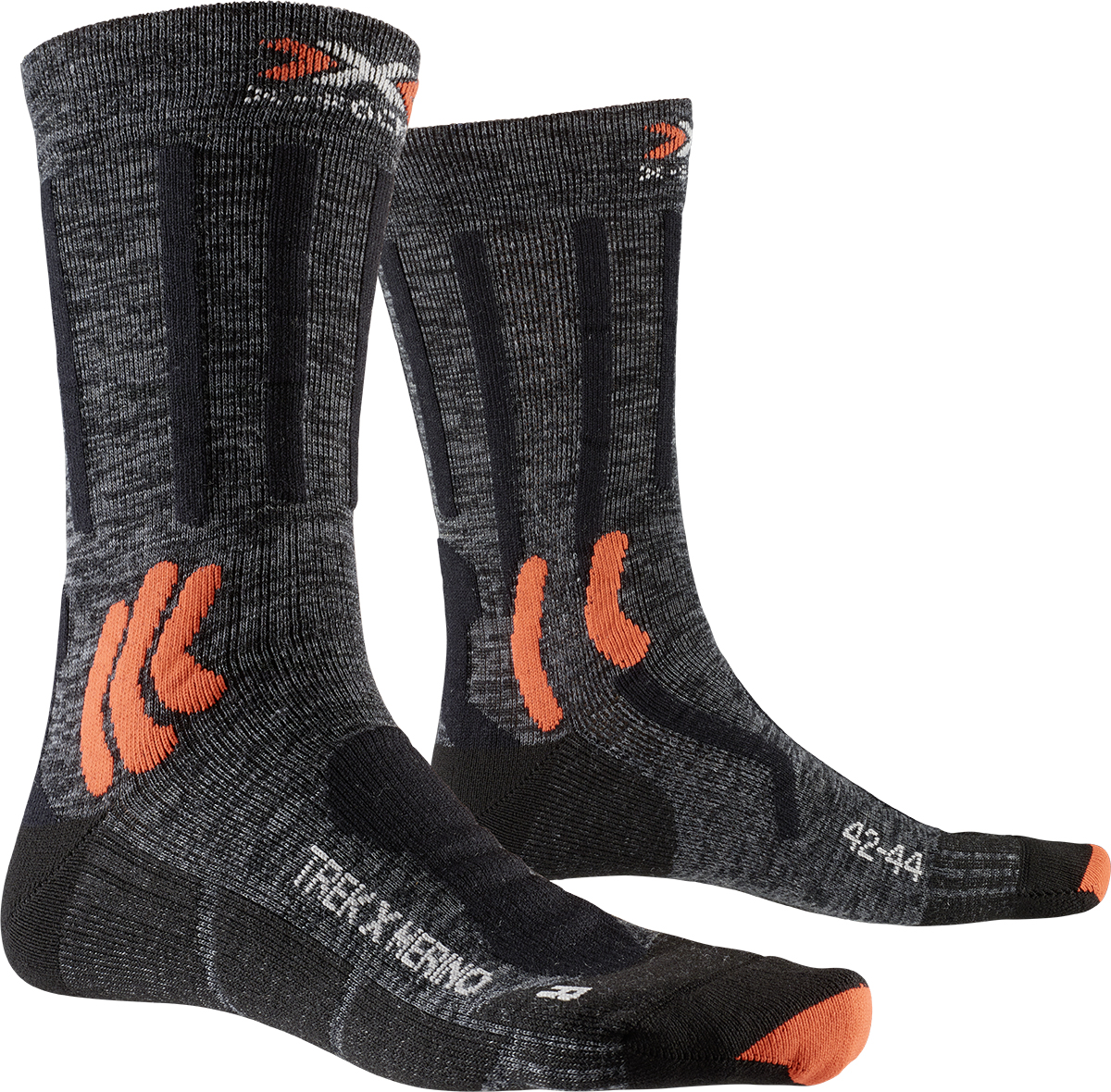 Носки треккинговые X-Socks Trek X Merino  Grey Duo Melange/X-Orange/Black