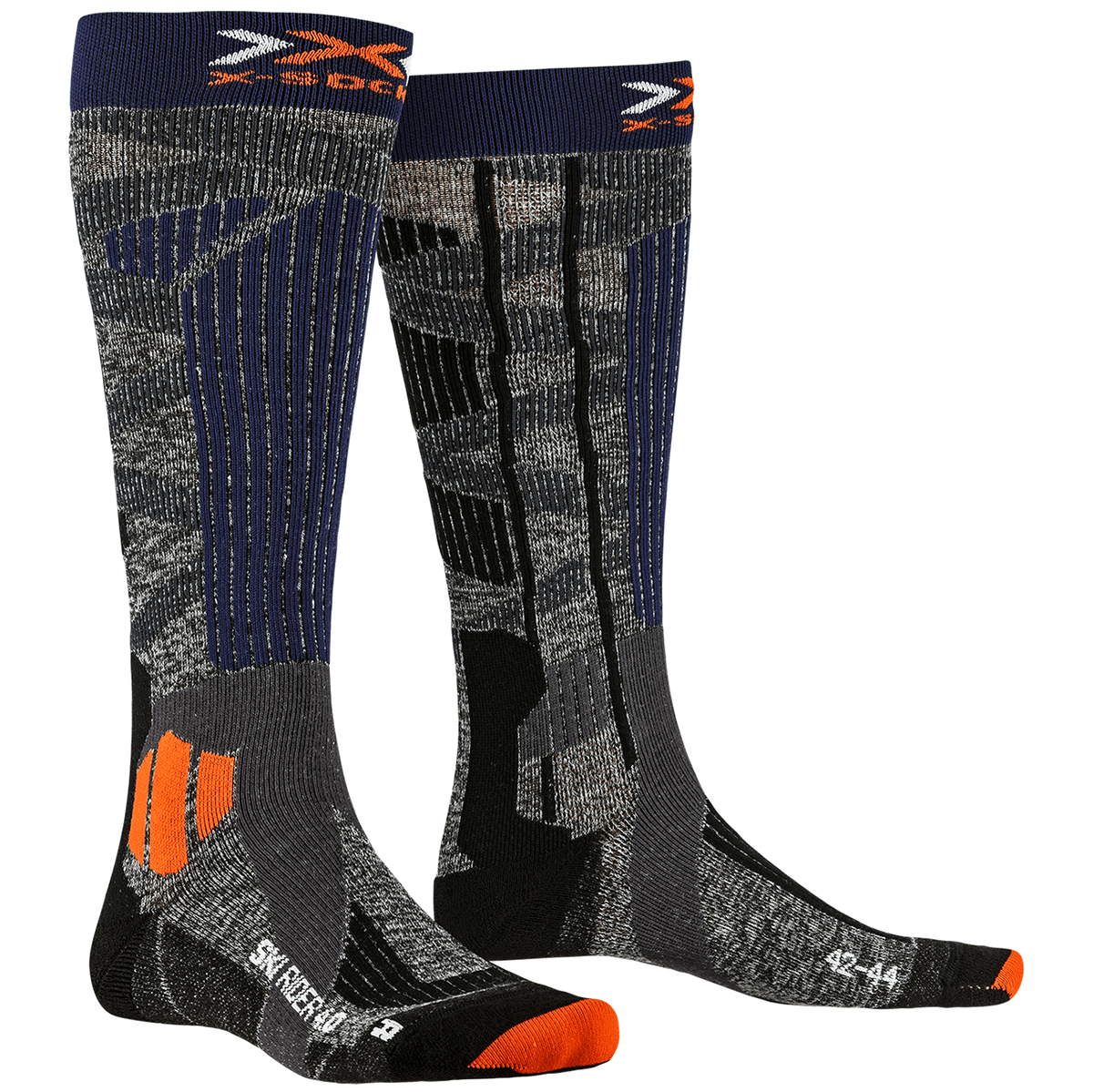 Термоноски X-Socks Ski Rider 4.0 Stone Grey/Melange Blue