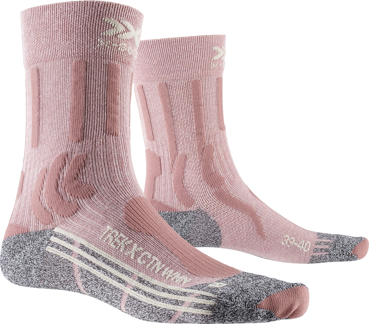 Термоноски женские X-Socks Trek X CTN Vintage Roses grey melange