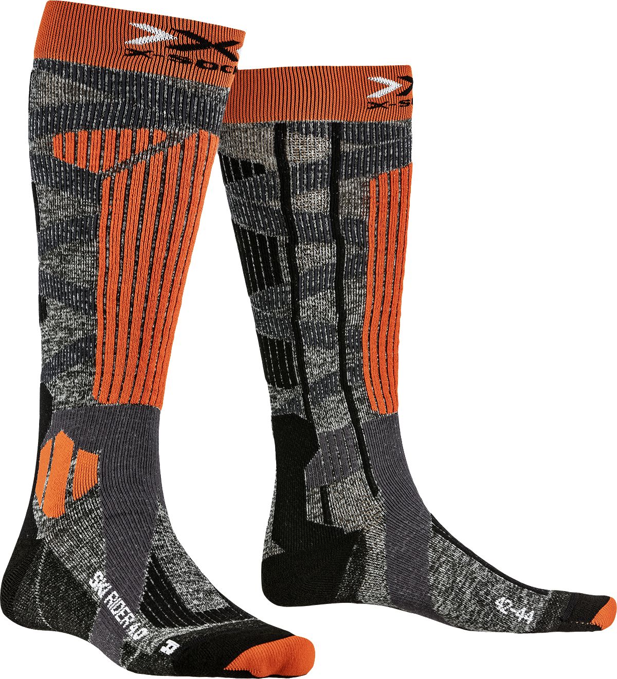 Термоноски X-Socks Ski Rider 4.0 Stone Grey Melange/X-Orange