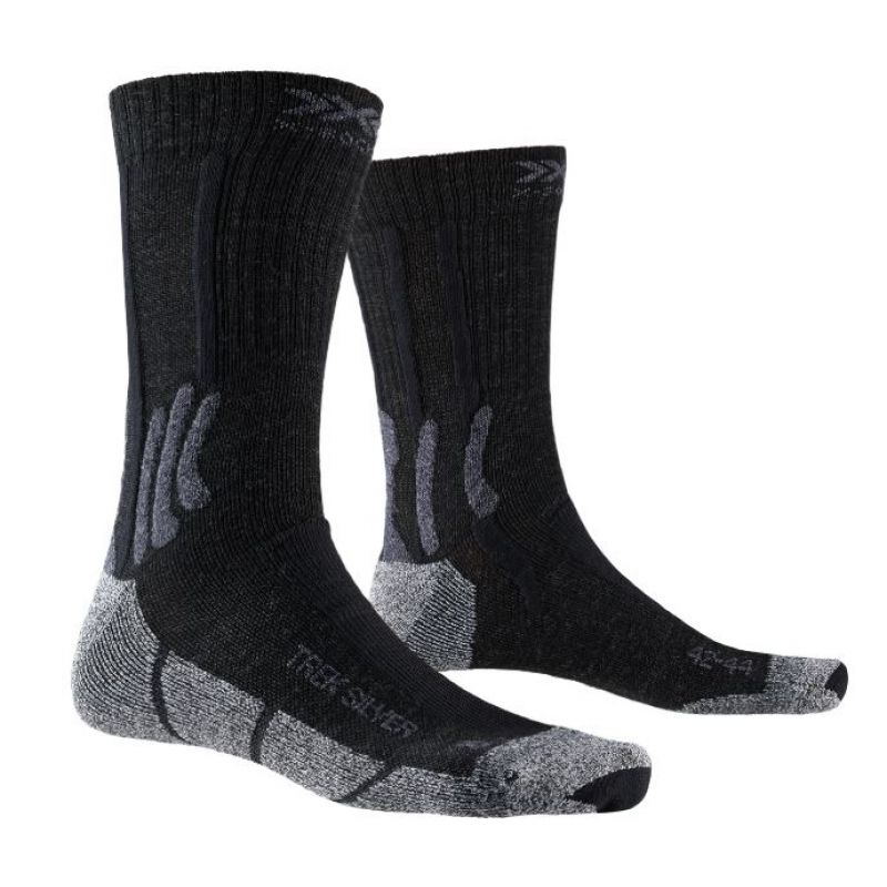 Термоноски X-Socks Trek Silver Opal Black / Dolomite Grey Melange