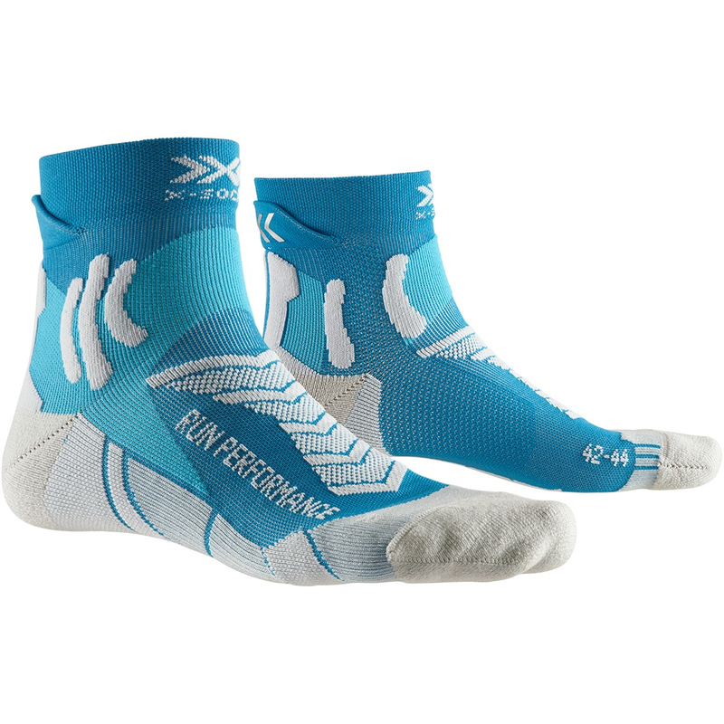 Термоноски для бега X-Socks Performance Teal Blue / Pearl Grey