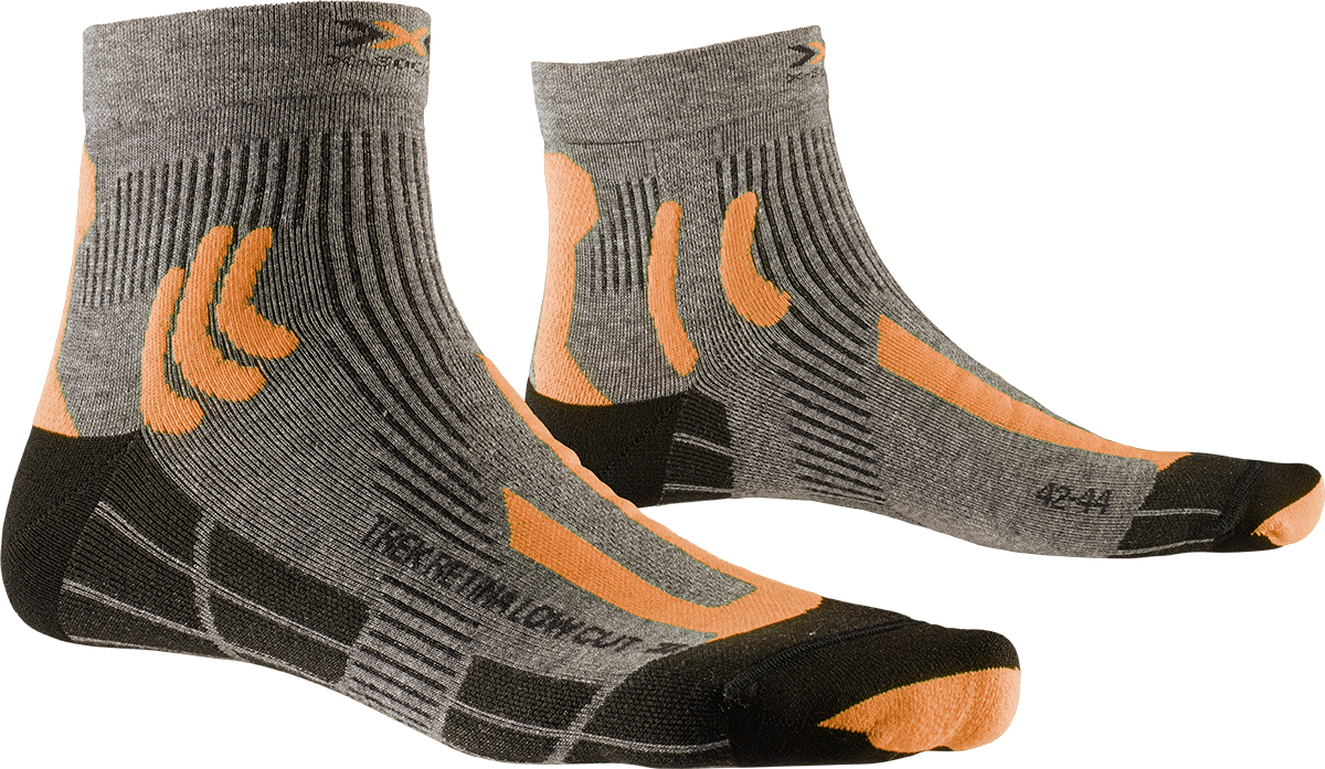 Носки треккинговые X-Socks Retina Low Cut 4.0 Suede Melange/X-Orange/Black
