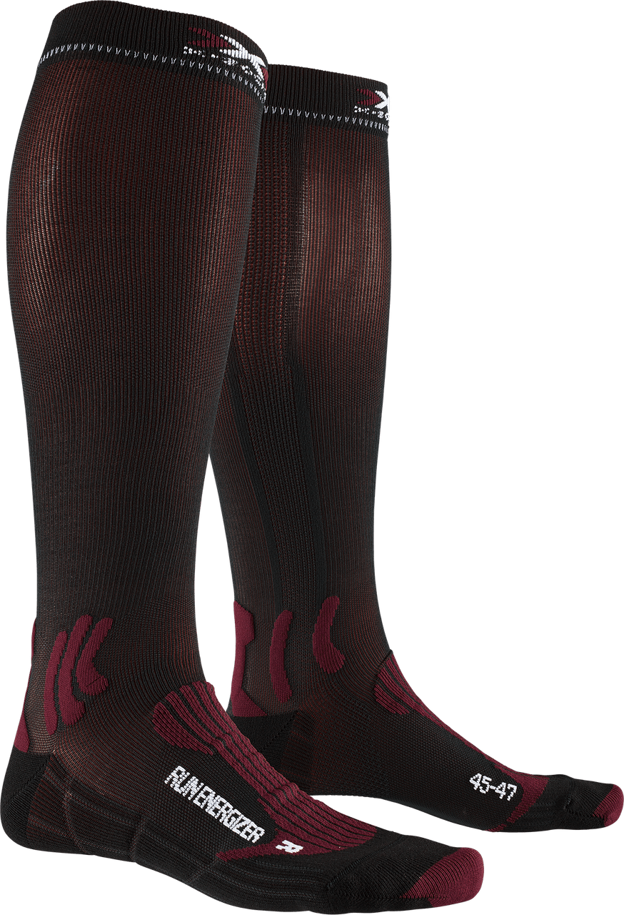 Термоноски для бега X-Socks Run Energizer Dark Ruby / Opal Black