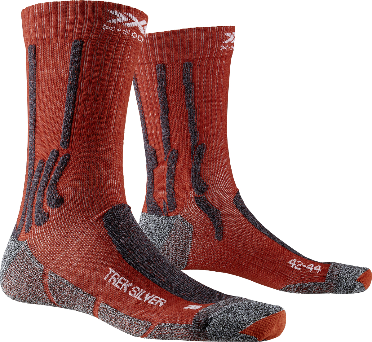 Термоноски X-Socks Trek Silver Crimson Red / Dolomite Grey
