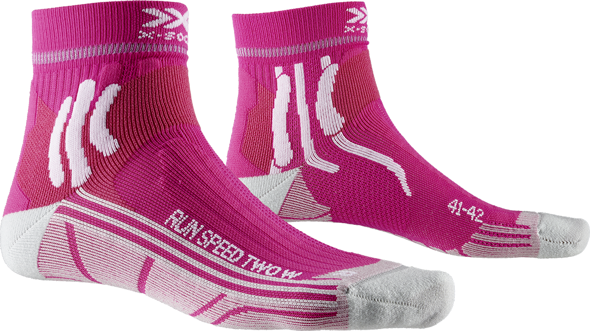 Термоноски для бега X-Socks Run Speed Two Flamingo Pink / Pearl Grey