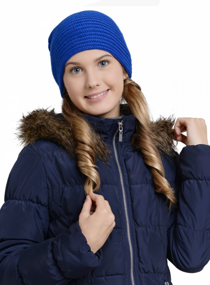 Шапка Norveg c поперечной резинкой для женщин и девушек синий