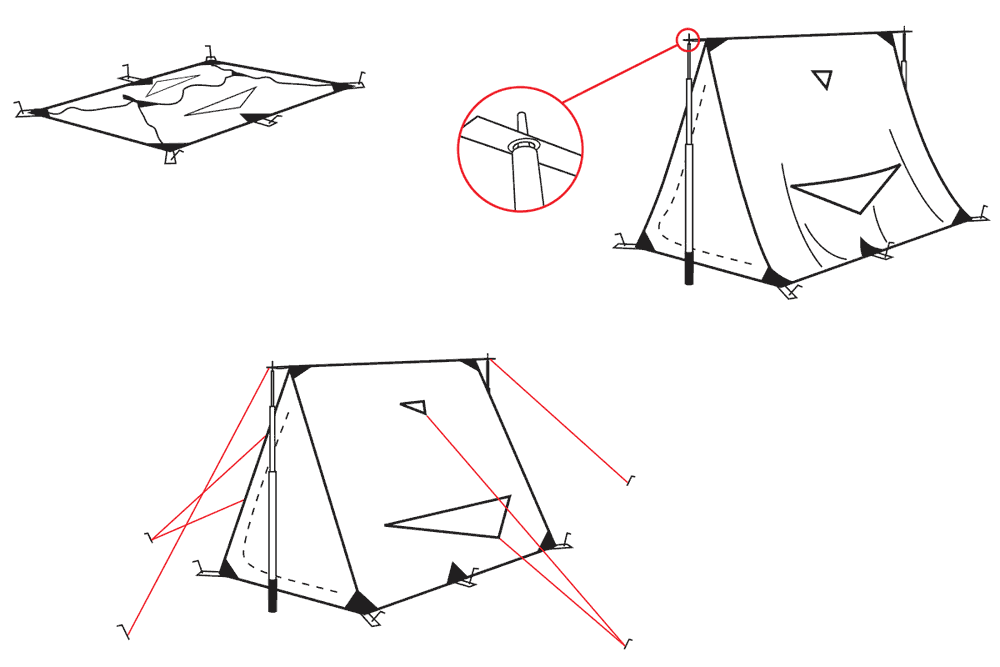 Схема сборки палатки туристической