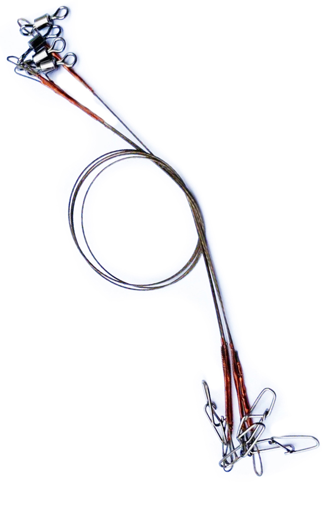 Набор нержавеющих стальных поводков для рыбалки 20 см (4шт)