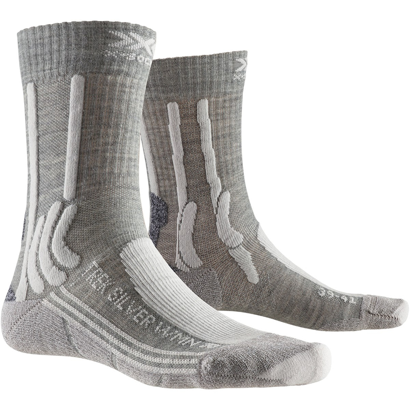 Термоноски женские X-Socks Trek Silver Dolomite Grey Melange / Pearl Grey