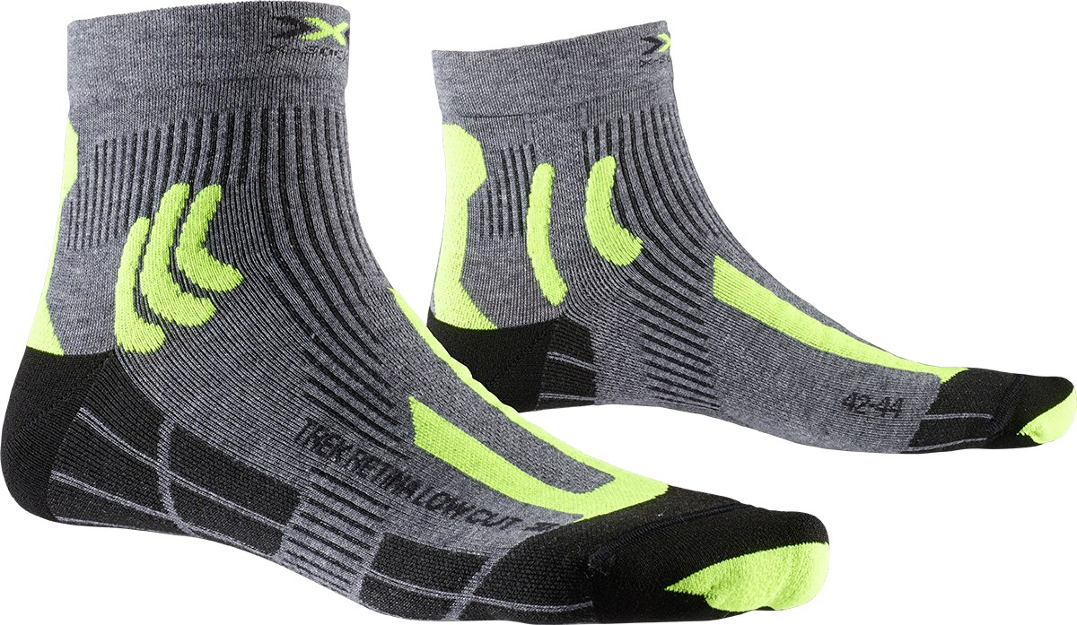 Носки треккинговые X-Socks Retina Low Cut 4.0 Grey Melange/Phyton Yellow/Black
