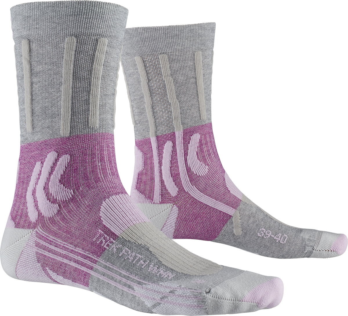 Термоноски женские X-Socks Trek Path Pearl Grey / Flamingo Pink