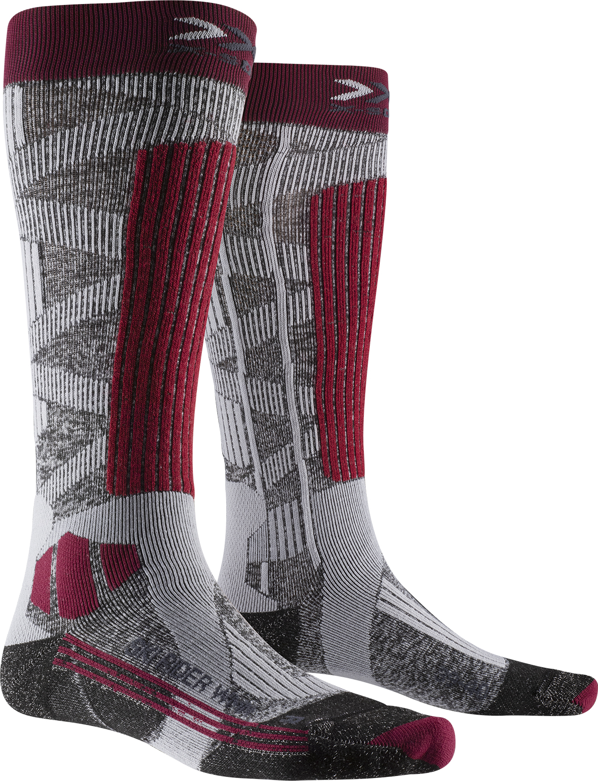 Термоноски женские X-Socks Ski Rider Silver 4.0 Stone Grey Melange/Plum