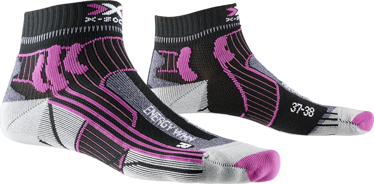 Термоноски для бега X-Socks Marathon Energy Opal Black / Flamingo Pink