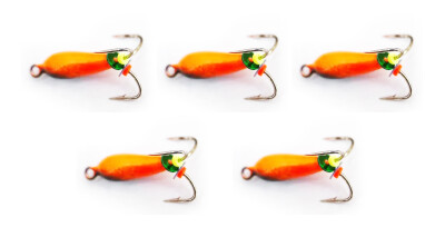 Мормышки чертики 5 шт. 1.5 гр с глазком красный