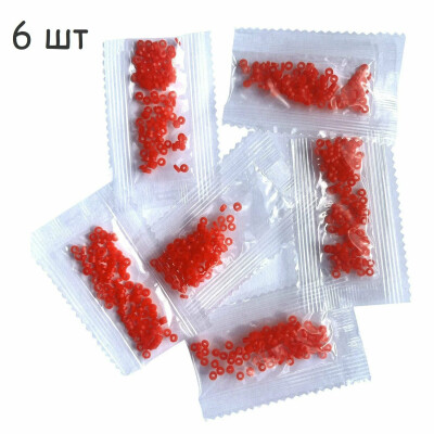 Резинки для рыболовного пучковяза для мотыля 6 шт красные