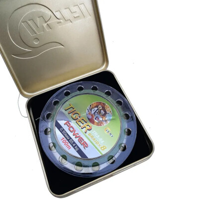 Шнур для рыбалки элитный Tiger 8 жил метал. коробка 0.50 мм 85.4 кг