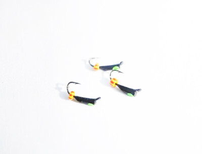 Мормышка D 1,5 Микроб Черный, Зелен + Бусина, 0,16гр (3 шт)