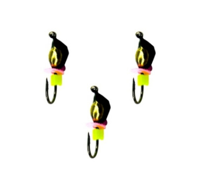 Мормышки вольфрамовые Клопик с золотой коронкой 0,25 гр 3 шт