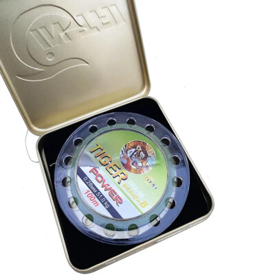 Шнур для рыбалки элитный Tiger 8 жил метал. коробка 0.28 мм 51 кг