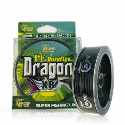Плетеный шнур для рыбалки 8 жильный PE для рыбалки Dragon зеленый 135 м