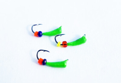 Мормышка D-2 Банан Зеленый + Бусина 0,24гр (3 шт)