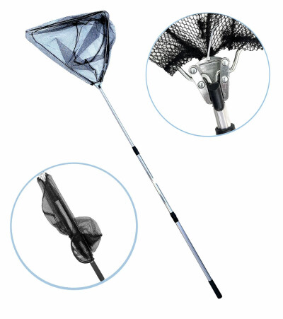 Подсак для рыбалки, телескопический, треугольный,  диаметр 50 см, длина до 1.8 метра / подсак рыболовный