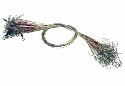 Поводки для рыбалки стальные усиленные 25 см 20 штук