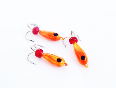 Мормышка D-3 Чертик Оранж, Черный + Бусина 1гр (3 шт)
