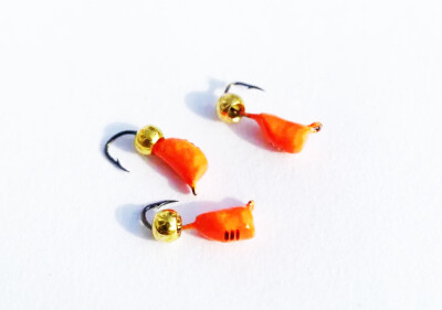 Мормышка D-3 Ст-к Красн, Черн Полос + Шар Золото D-3мм 0,9гр (3 шт)