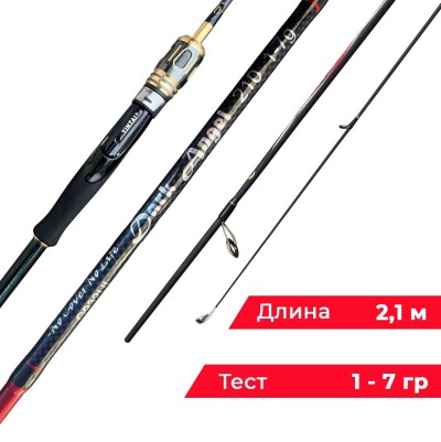 Спиннинг разборный ультралегкий карбон 1-7 гр 210 см 2.1 м