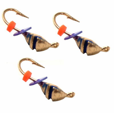 Мормышки для зимней рыбалки, Клопик с рисками гальваника медь d-2.5мм 0,2 гр. 3 шт