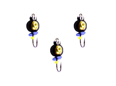 Мормышки вольфрамовые Таблетка с золотой короной 0.9 гр. 3 шт