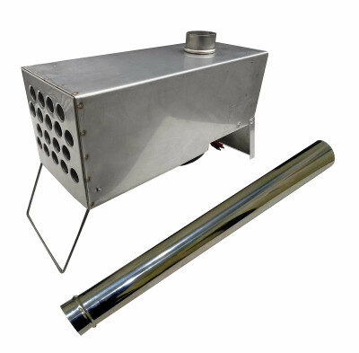 Теплообменник для зимней палатки с вентилятором 18 трубок 1,6 кВт + 1 труба нерж. 50 см диам. 5 см