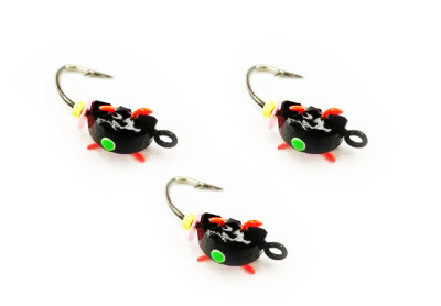 Мормышки вольфрамовые, черн. жук с лапками - d 3 мм, вес 0.6 гр 3шт