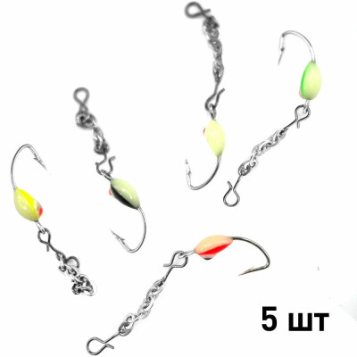 Мормышки для зимней рыбалки, капля уралка на цепочке 0.2 гр 5 шт