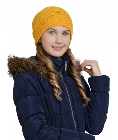 Шапка Norveg c поперечной резинкой для женщин и девушек желтый