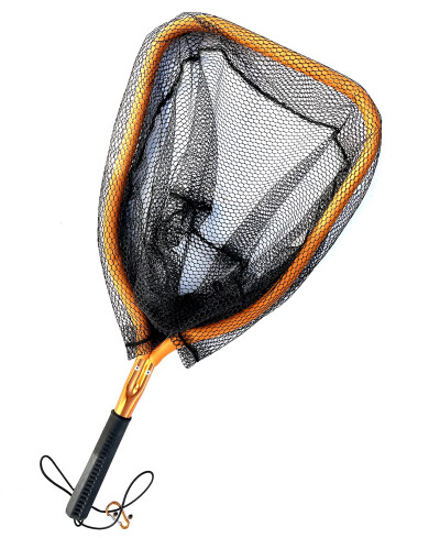Подсак для рыбалки ручной, мобильный, плавающий, размер головы 33х45см, длина 74 см, золото